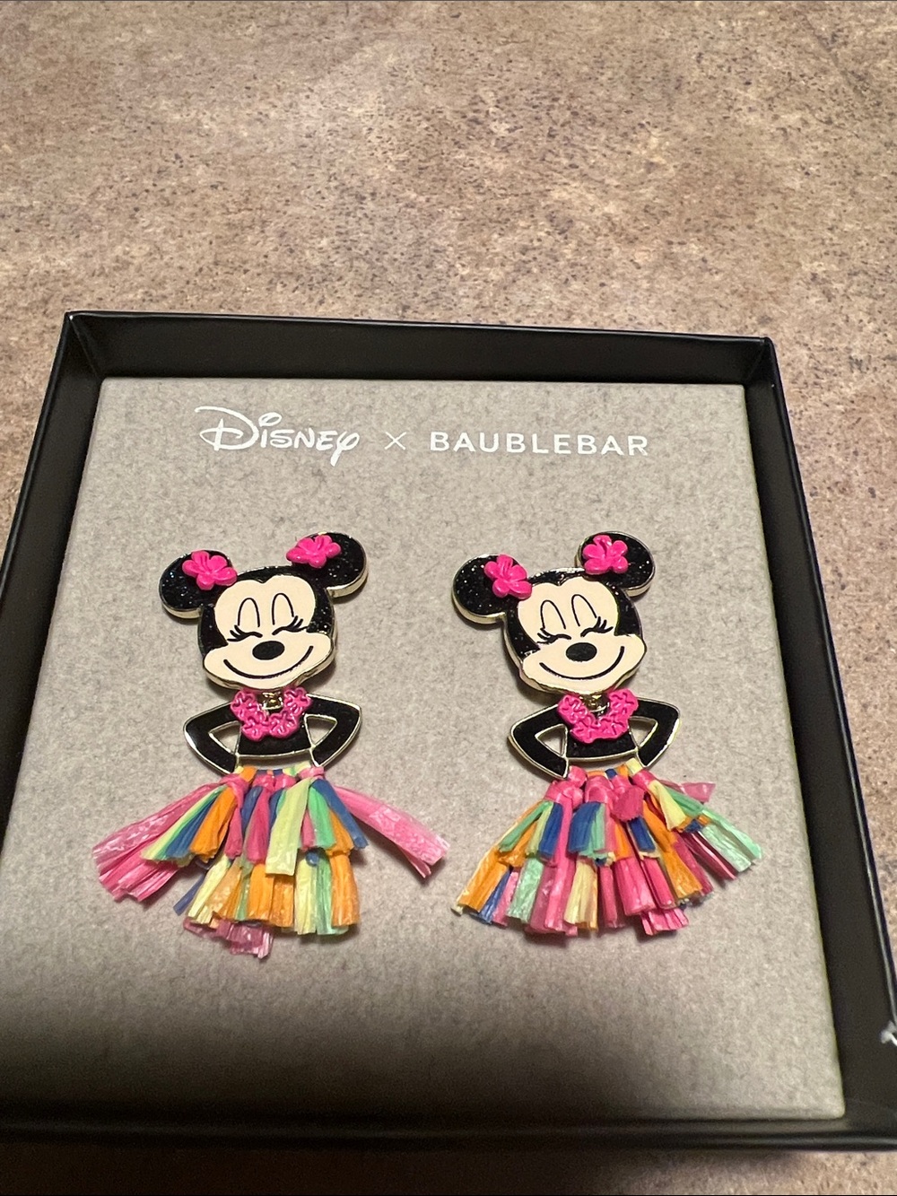 BaubleBar Disney Minnie Hula Tassel Earrings — Black, Pink, Multicolor